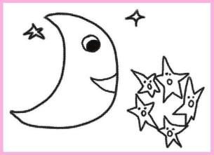 星星和月亮油棒画画法步骤01