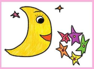 星星和月亮油棒画画法步骤03