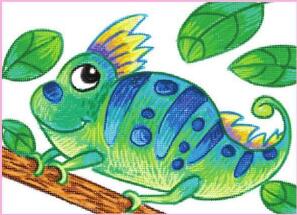 神奇的变色龙油棒画画法步骤03