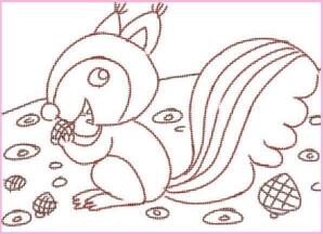 活泼的小松鼠油棒画画法步骤01
