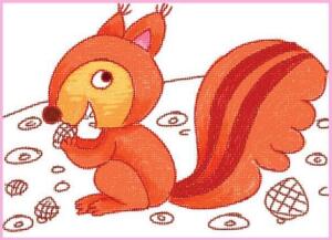 活泼的小松鼠油棒画画法步骤02