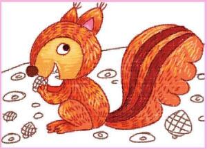 活泼的小松鼠油棒画画法步骤03
