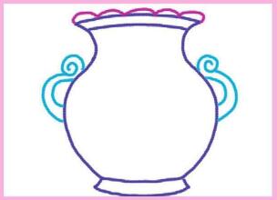 亮丽的花瓶油棒画画法步骤01