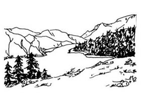 风景画素描构图的基本形式