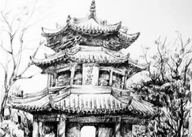 建筑风景素描写生的方法步骤