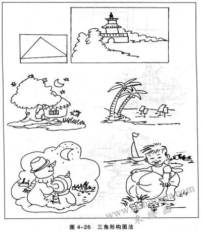 简笔画三角形构图法