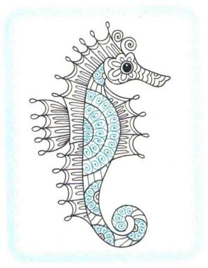 海马简笔画法步骤06
