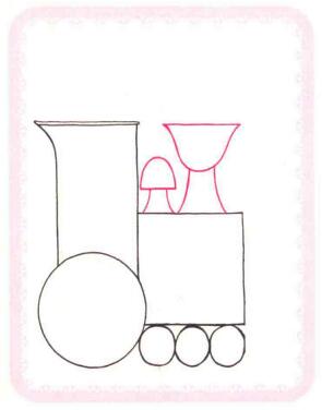 蒸汽火车简笔画法步骤02