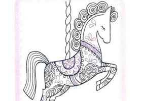 旋转木马简笔画