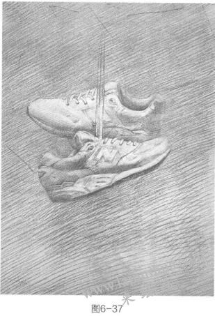 鞋类素描的表现方法步骤04