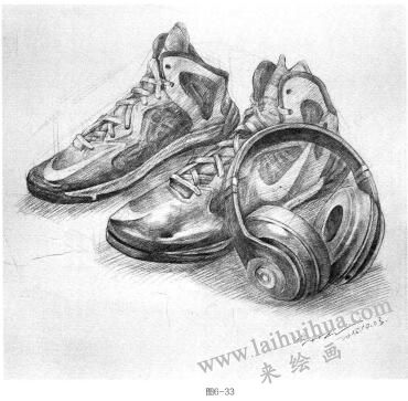 鞋类素描的表现方法步骤05