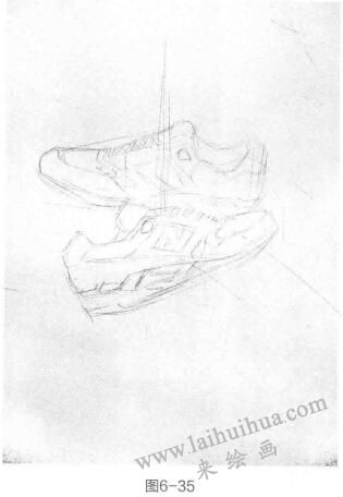 鞋类素描的表现方法步骤02