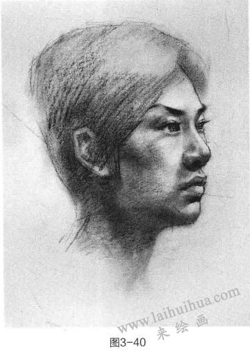 短发女青年头部素描的步骤和方法04