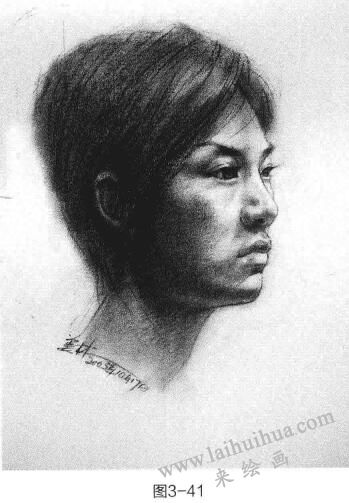 短发女青年头部素描的步骤和方法05