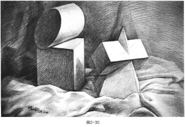 组合几何体素描的绘画步骤与方法05