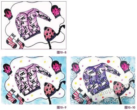 我的羽绒服儿童绘画步骤08,09,10