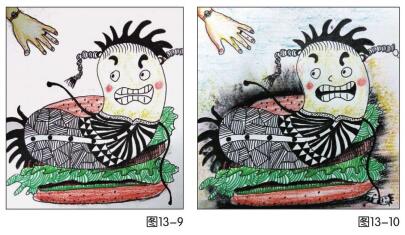美食的诱惑儿童绘画步骤09,10