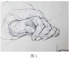 线性素描人物半身像中手01
