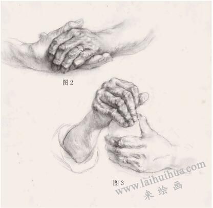 线性素描人物半身像中手02,03