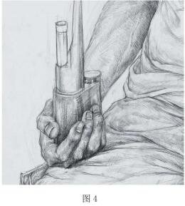 线性素描人物半身像中手04