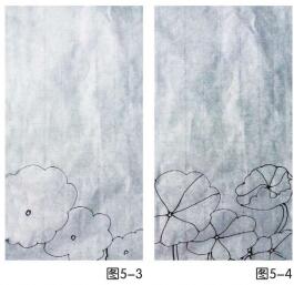 荷塘月色儿童绘画步骤03,04