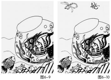 漂亮的鱼缸儿童绘画步骤09,10