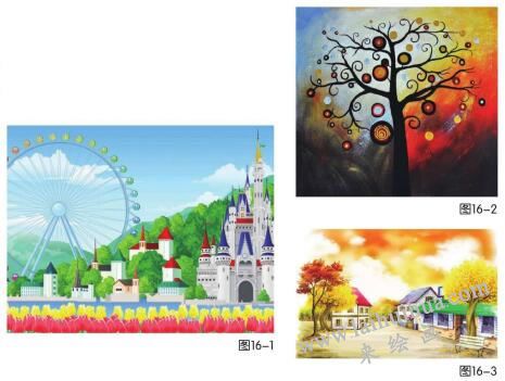 郊外美景儿童绘画步骤01,02,03