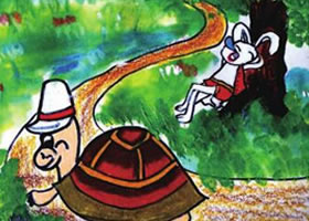 龟兔赛跑儿童绘画步骤