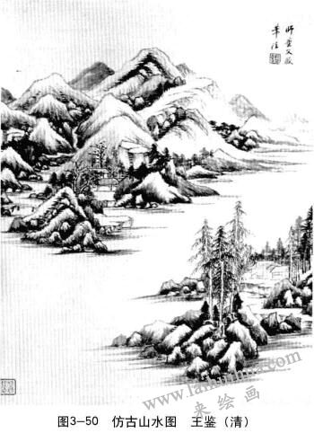 间接三度空间：仿古山水图