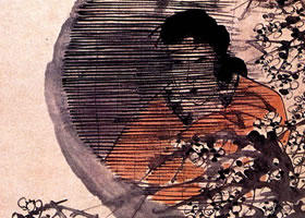 任伯年《隔帘仕女图》欣赏