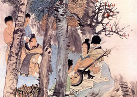 任伯年《东山丝竹图》欣赏