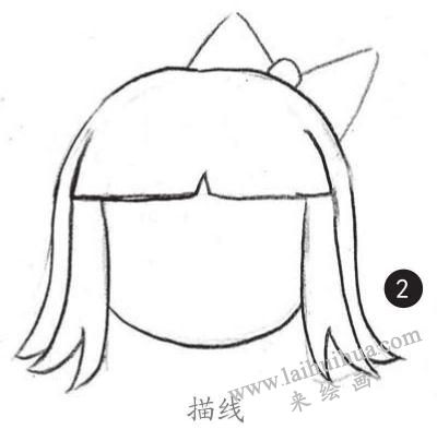 女生头发素描画法步骤02