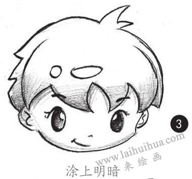 男生头发素描画法步骤03