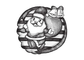圣诞老人的创意素描画法