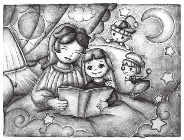 妈妈睡前讲故事创意素描画法步骤
