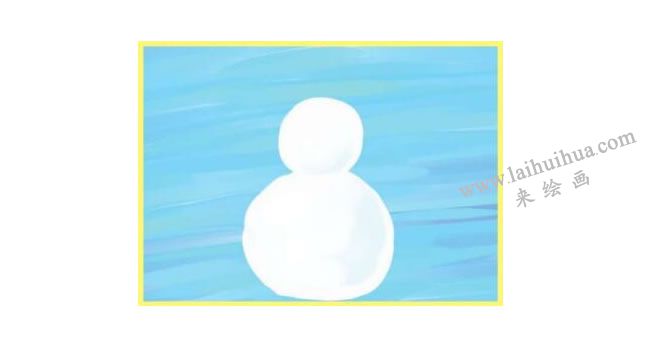 雪人水粉画绘画步骤02