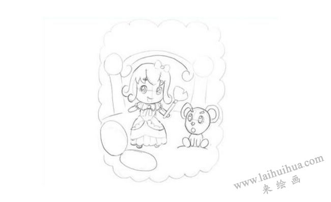 玩具娃娃创意素描画法步骤01