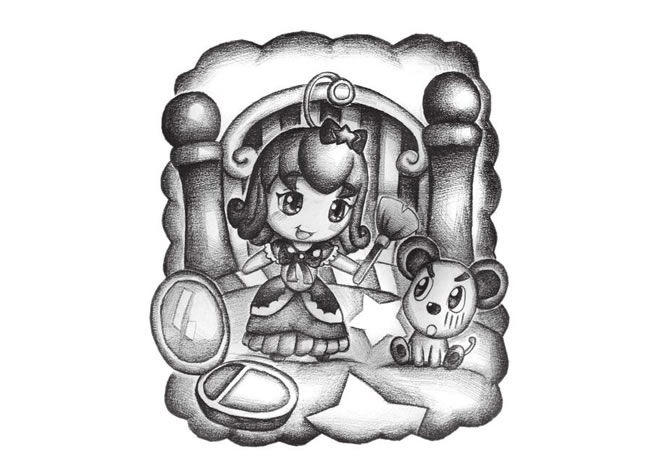 玩具娃娃创意素描画法