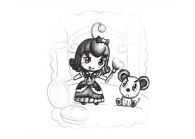 玩具娃娃创意素描画法