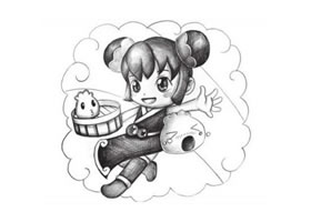 中华小吃（美食）创意素描画法