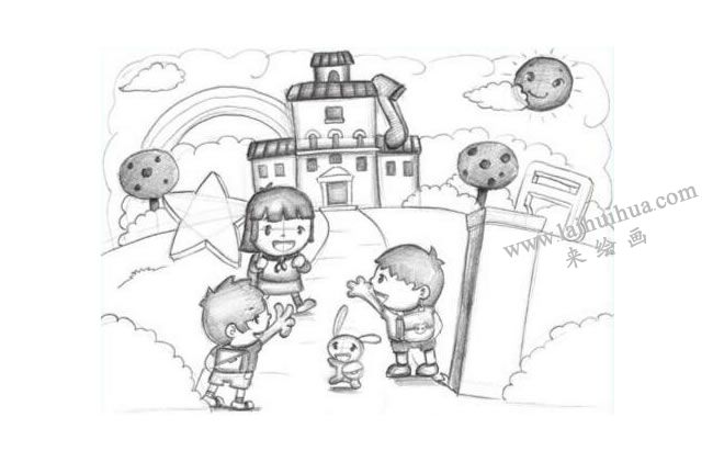 开心学校创意素描画法步骤03