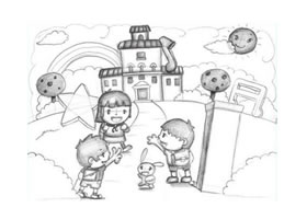学校创意素描画法