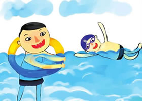 夏日游泳水粉画绘画步骤