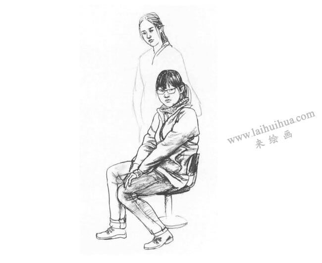 双人组合速写作画步骤04