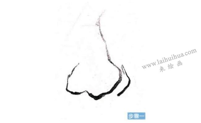 人物鼻子速写刻画步骤01