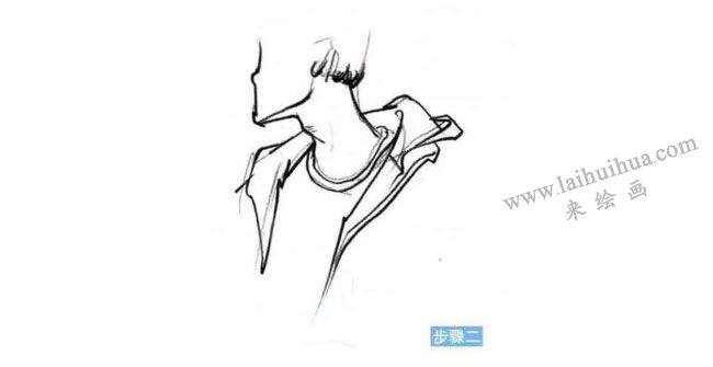 人物颈部速写刻画步骤02