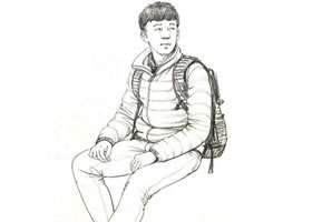 男性坐姿速写步骤详解