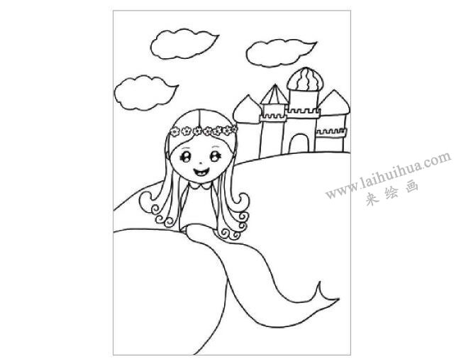 海的女儿美人鱼水粉画作画步骤01