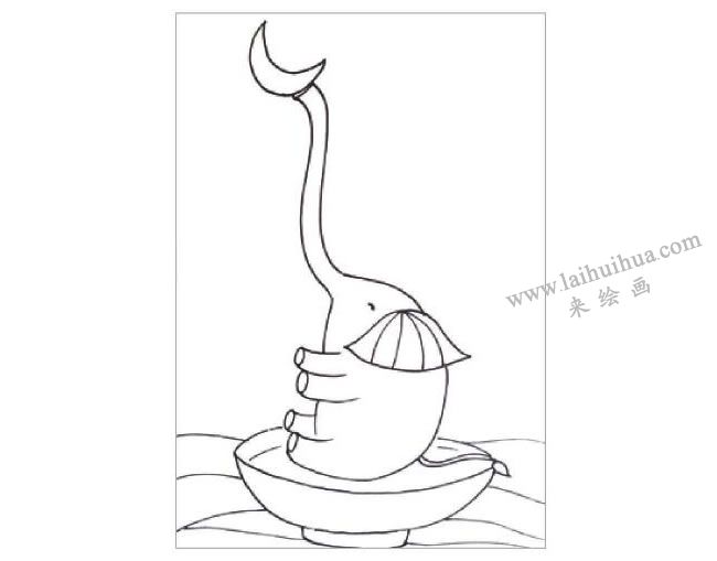 俏皮的大象水粉画作画步骤01