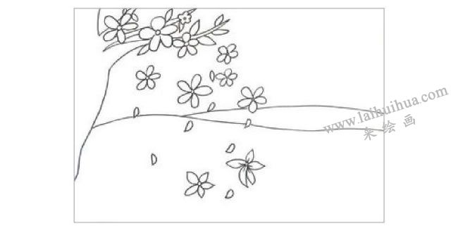 飘落的花瓣水粉画作画步骤01